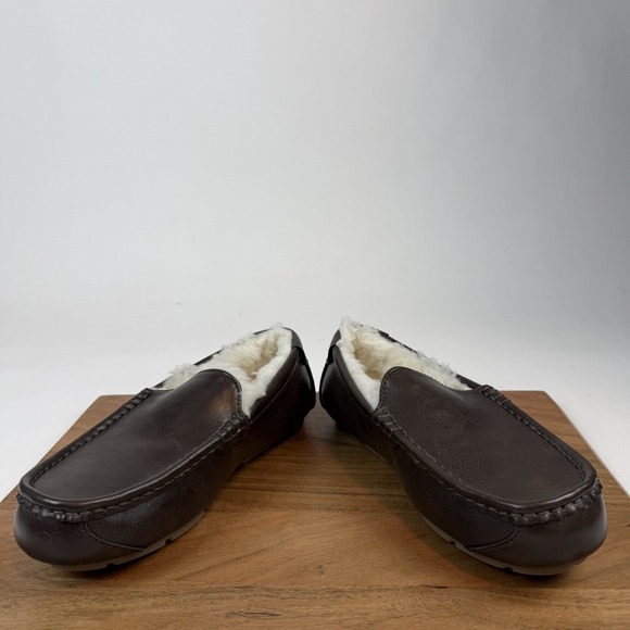 New Mens Koolaburra By Ugg Tipton Smooth Brown Faux Fur Lined Slippers Size 8 M main image 4